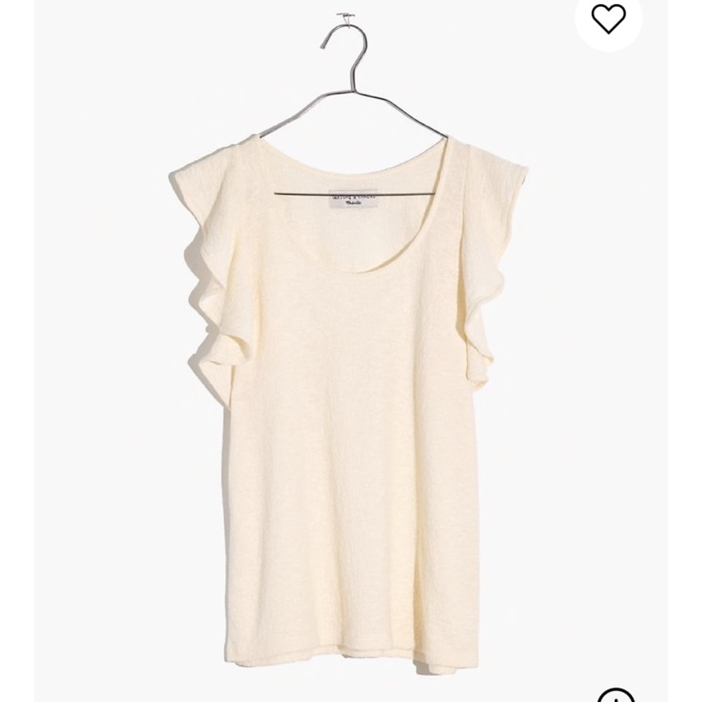 Madewell Texture and sleeve ruffled tank top